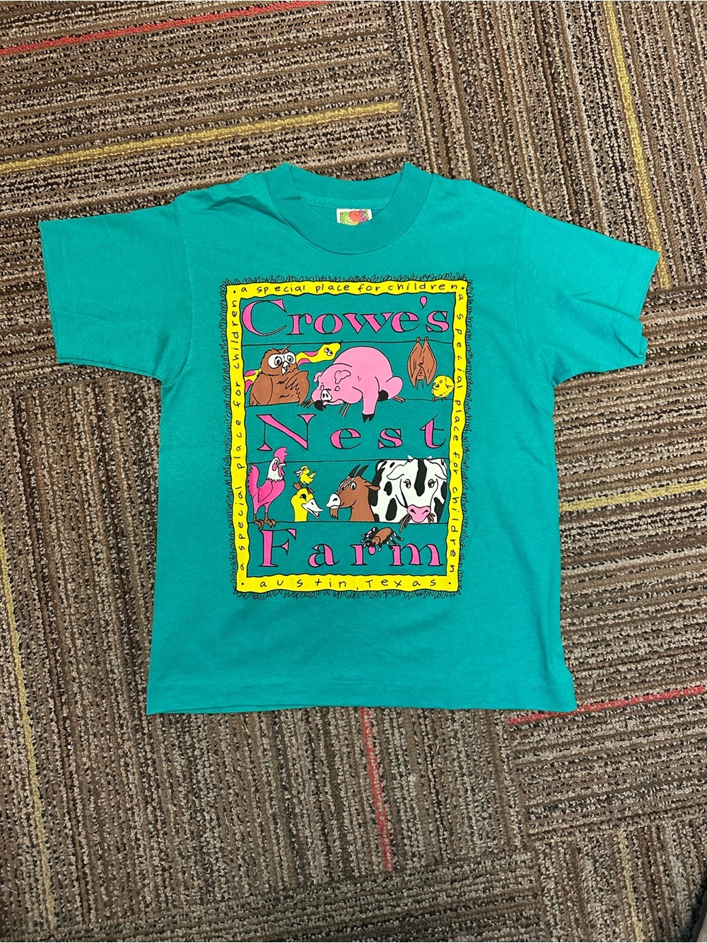 Vintage 80s 90s single stitch graphic tee Youth 10/12 Crowe’s Nest Farm TX